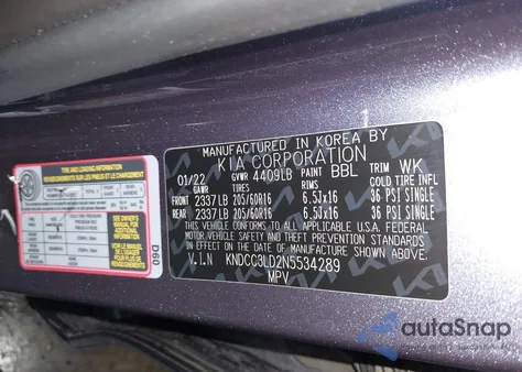 2022 Kia Niro Plug-In Hybrid Ex Premium z USA, uszkodzony, nr VIN KNDCC3LD2N5534289